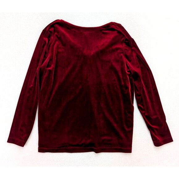 White Stag Women's Top Size XL Red Velour Velvet Textured 2-For Goth Romantic - Picture 16 of 16